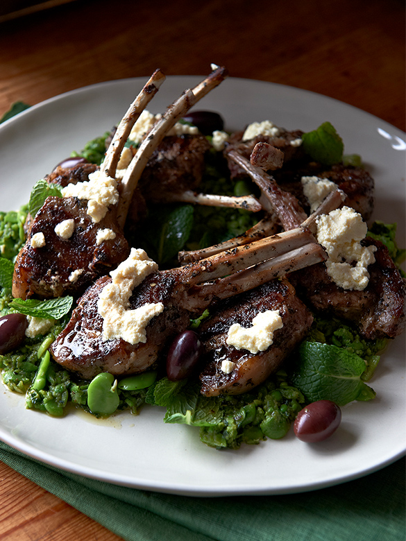 Barbecued lamb with feta and broad bean paste recipe | Australian Lamb ...