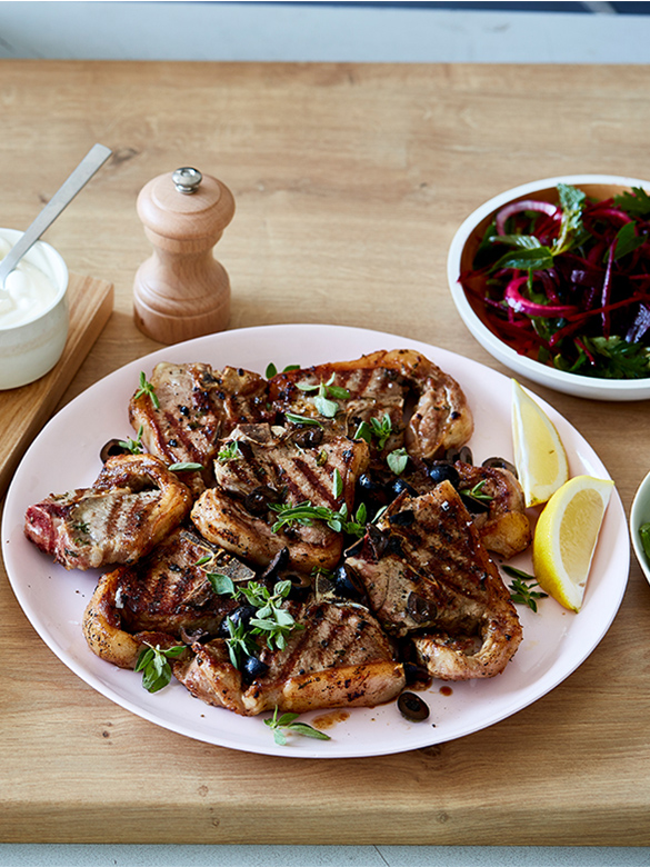 Char-Grilled Lamb Loin Chops with Beetroot Salad recipe | Australian ...